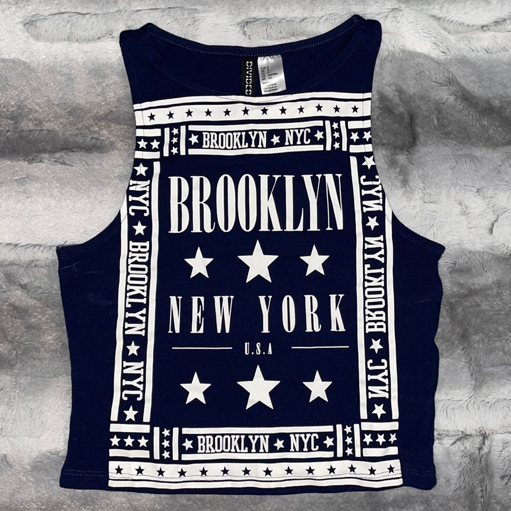 Navy Blue Crop Top